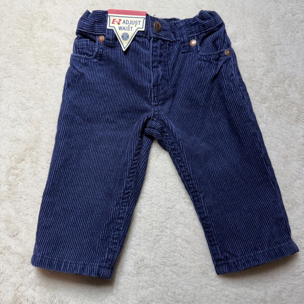 OshKosh Bgosh 6 Months Navy Blue Corduroy E-Z Adjust Waist Pants Classic - Picture 1 of 7